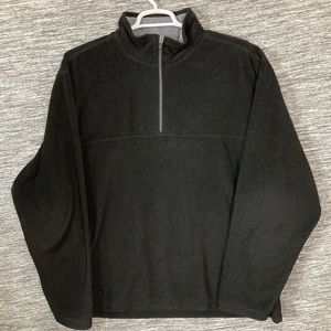 Footlocker Men’s Black Fleece Mock Neck 1/3 Zip Sweater Long Sleeves